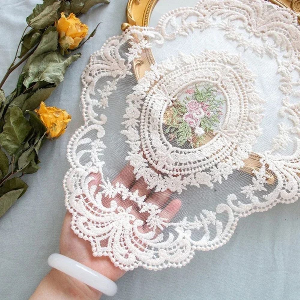 Outdoor Furniture Vintage - European Oval Retro Vintage Lace Embroidered