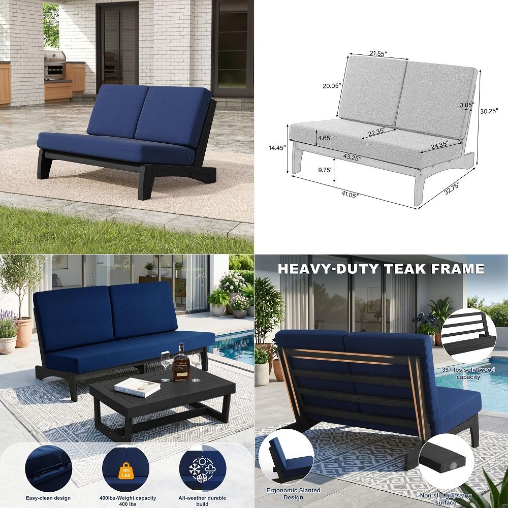 Outdoor Furniture Loveseat - Ricoo 1Piece Patio Furniture Set, Outdoor