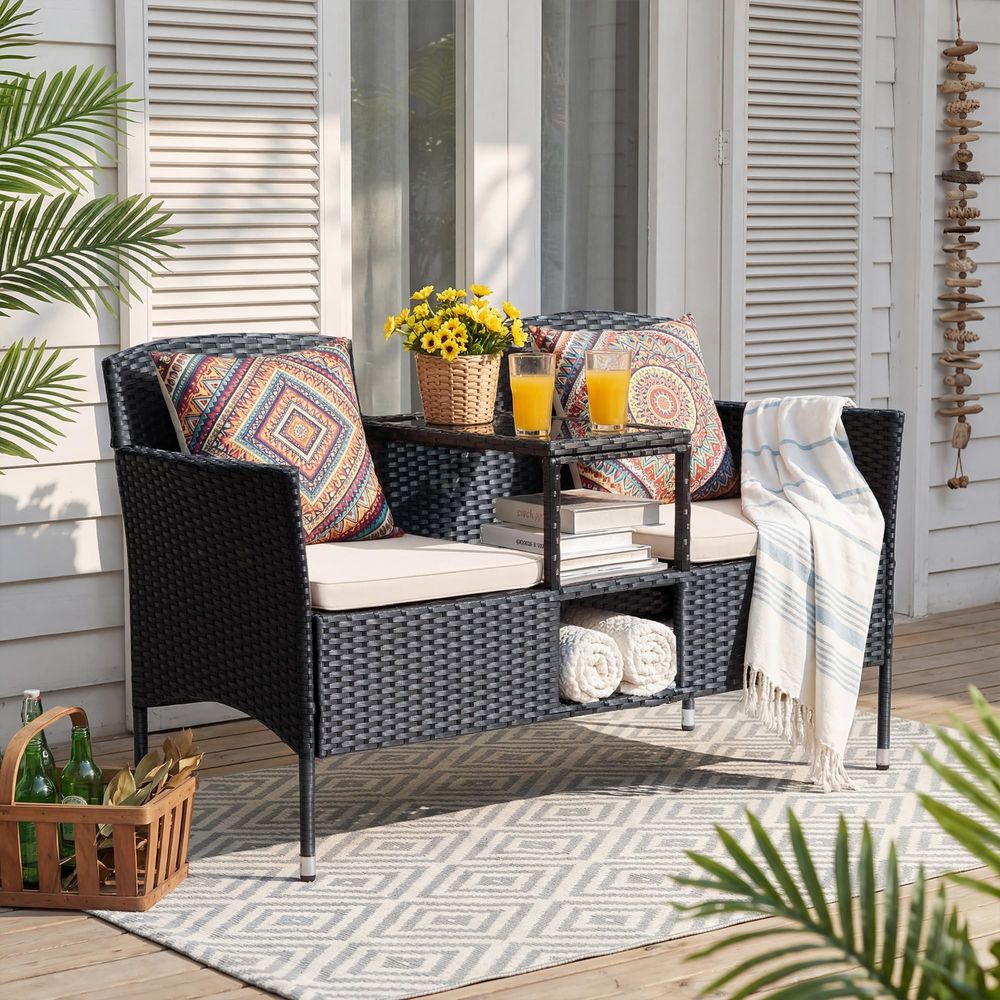 Outdoor Patio Loveseat Modern  - Outdoor Furniture Loveseat のレビューと価格