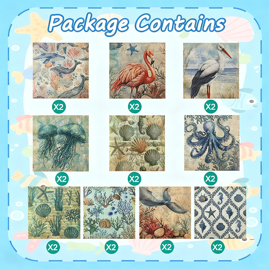 20Pcs Vintage Ocean Sea Life D - Outdoor Furniture Vintage のレビューと価格