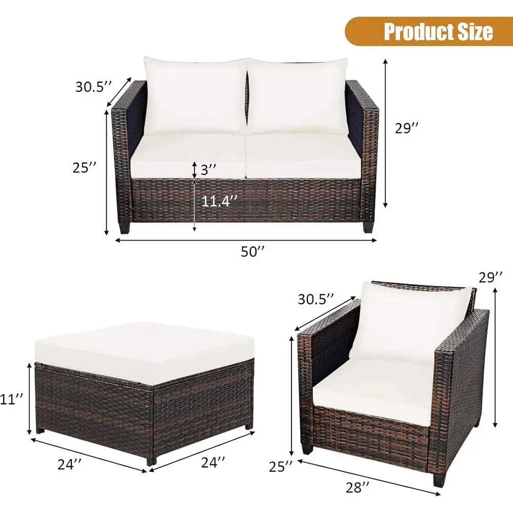 5-Piece Outdoor Wicker Patio F - Outdoor Furniture Loveseat のレビューと価格