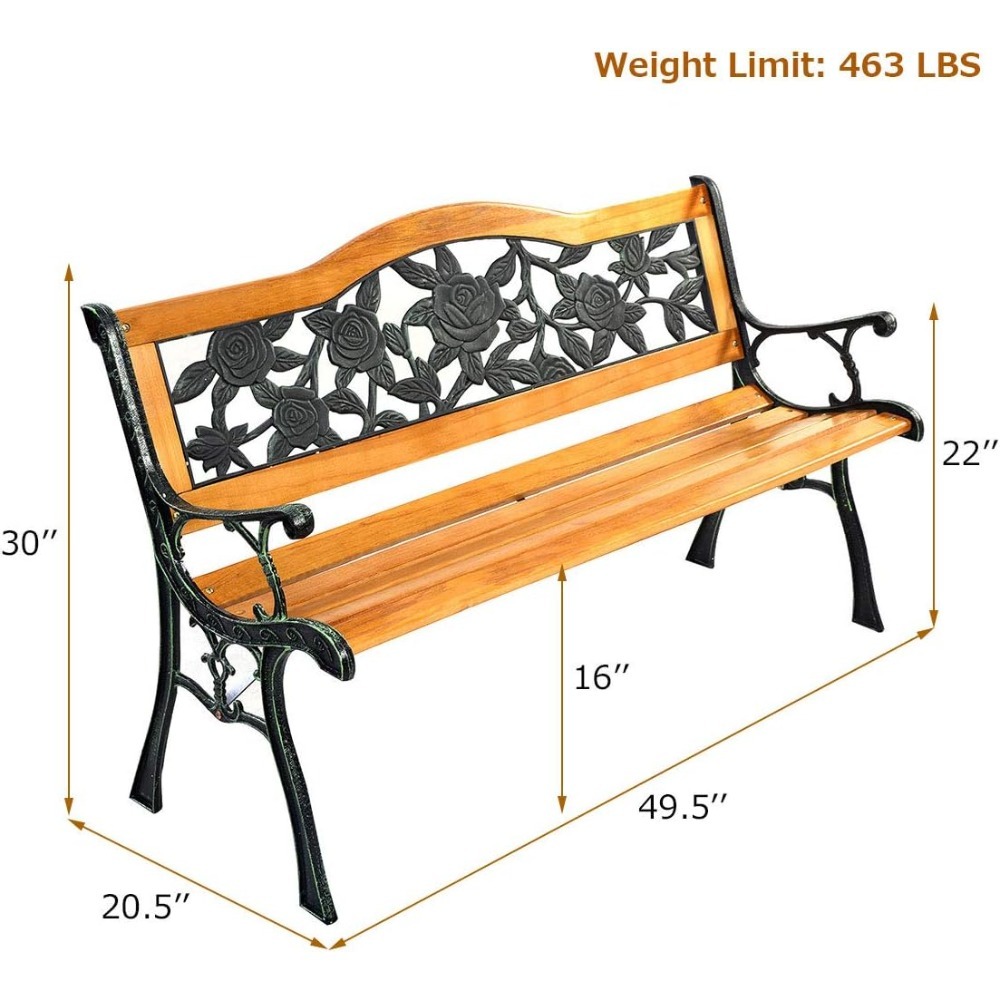 50 Inch Patio Bench, Outdoor F - Outdoor Furniture Loveseat のレビューと価格
