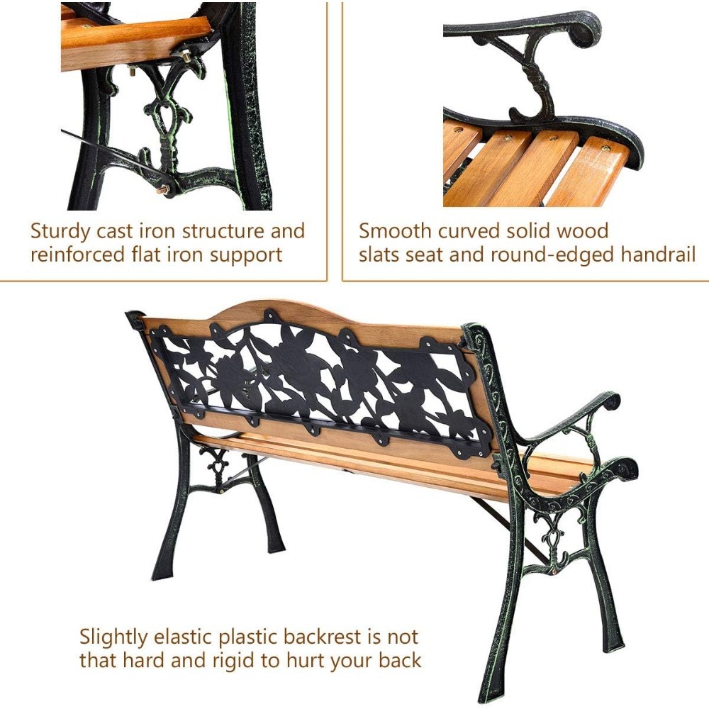50 Inch Patio Bench, Outdoor F - Outdoor Furniture Loveseat のレビューと価格