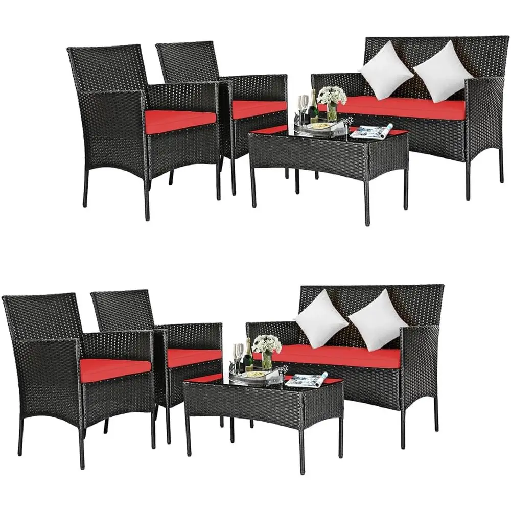 8-Piece Rattan Outdoor Furnitu - Outdoor Furniture Loveseat のレビューと価格