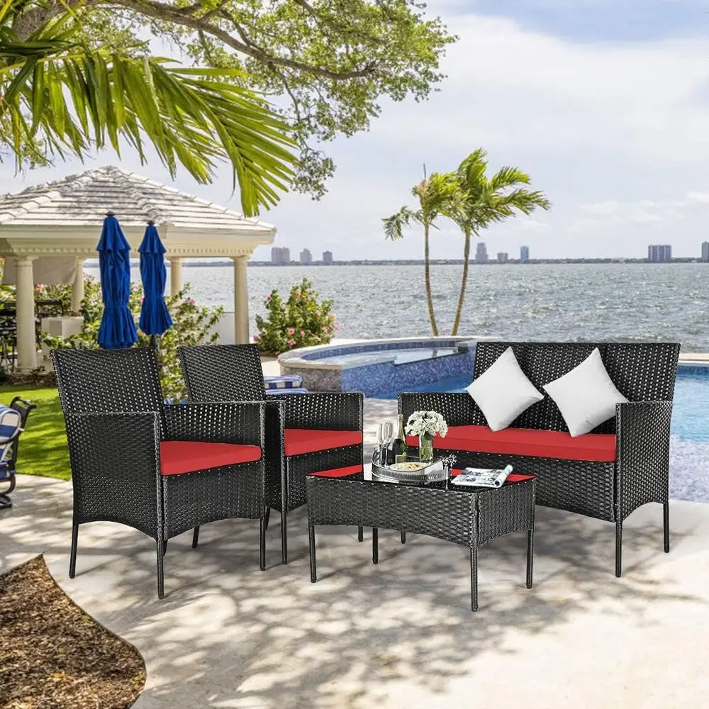 8-Piece Rattan Outdoor Furnitu - Outdoor Furniture Loveseat のレビューと価格