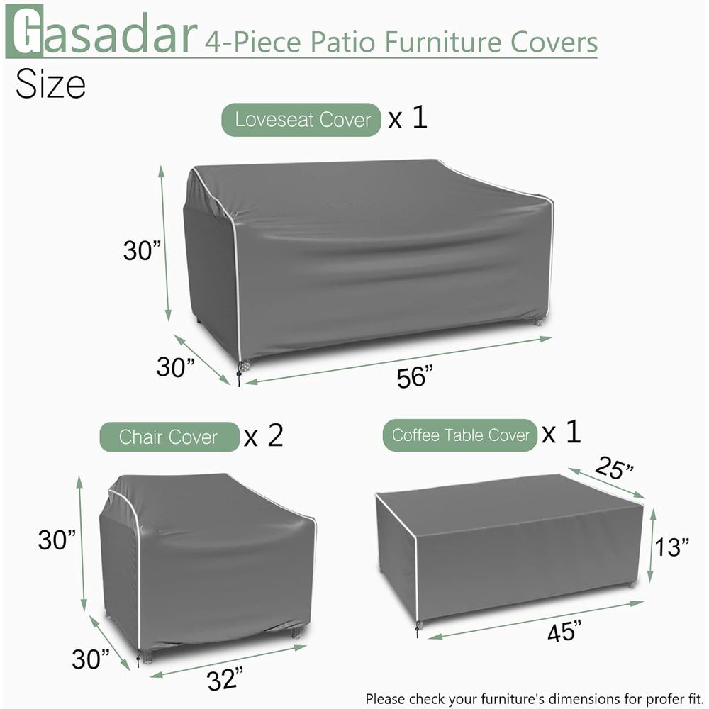 Patio Furniture Covers, 4-Piec - Outdoor Furniture Loveseat のレビューと価格