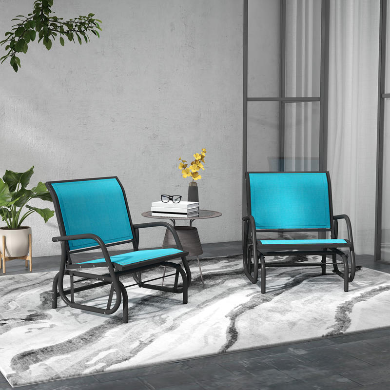 2 Pieces Outdoor Glider Chair, - Garden Swing Chair のレビューと価格