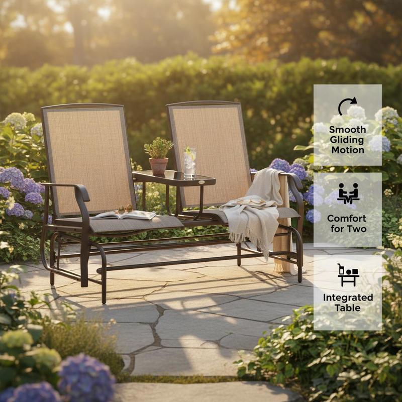 Patio Glider Rocking Chair 2 P - Outdoor Furniture Loveseat のレビューと価格