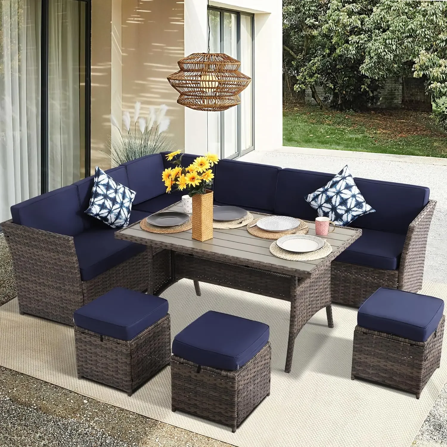 # Hot Patio Furniture Set, 7 P - Outdoor Furniture Loveseat のレビューと価格