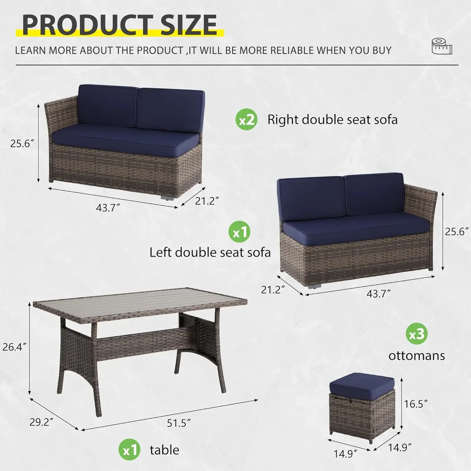 # Hot Patio Furniture Set, 7 P - Outdoor Furniture Loveseat のレビューと価格