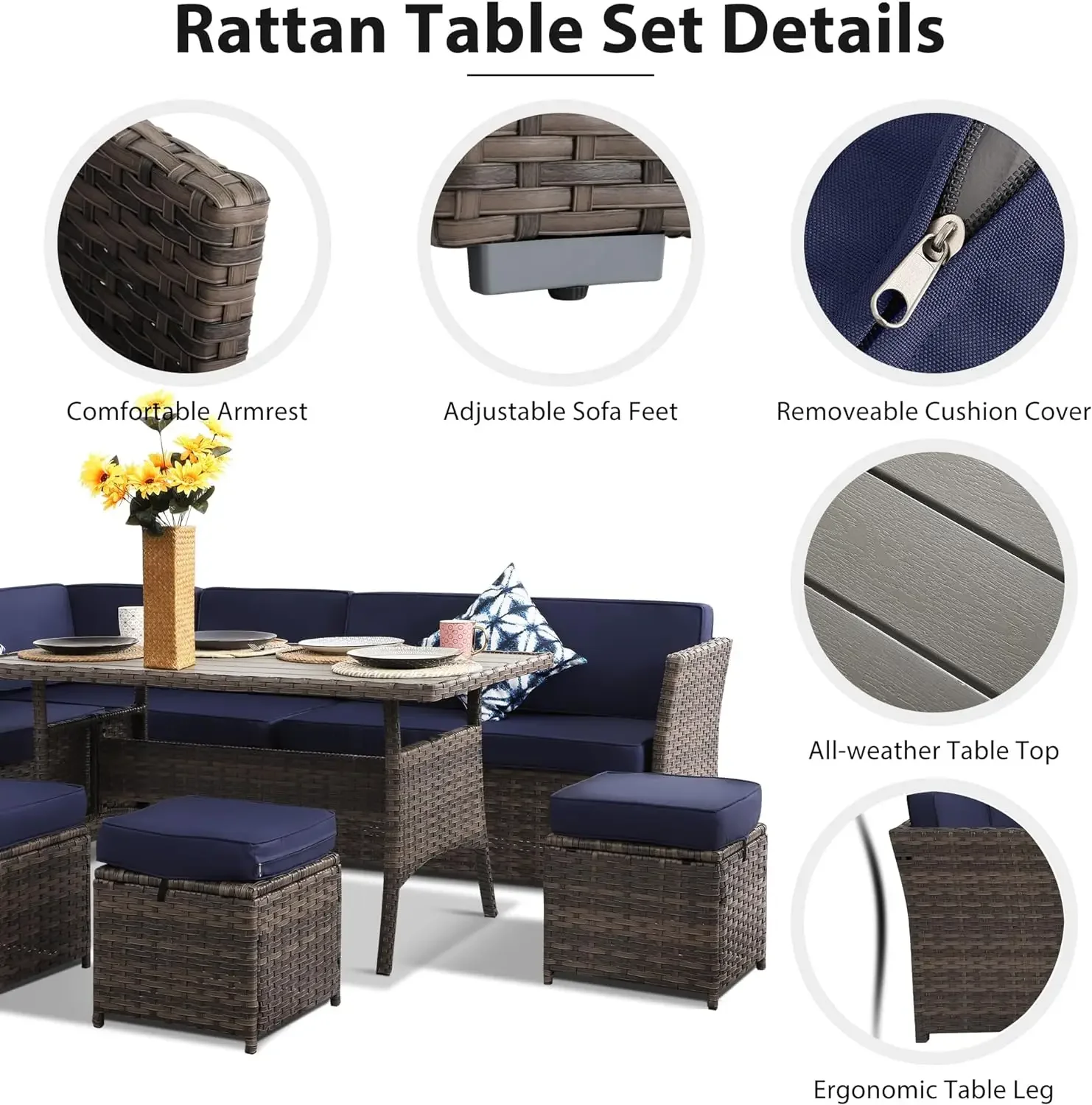# Hot Patio Furniture Set, 7 P - Outdoor Furniture Loveseat のレビューと価格