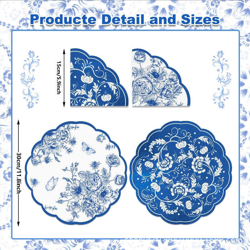 Vintage Blue Flowers Paper Nap - Outdoor Furniture Vintage のレビューと価格